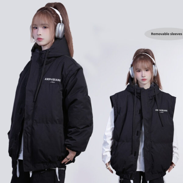 Men's And Women's Same Two-way Sleeve Detachable Vest Down Coat - Image 6