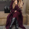 Fashion Lapel Woolen Coat With Belt Winter Double-breasted Trench Long Jacket For Women Clothing - Image 4
