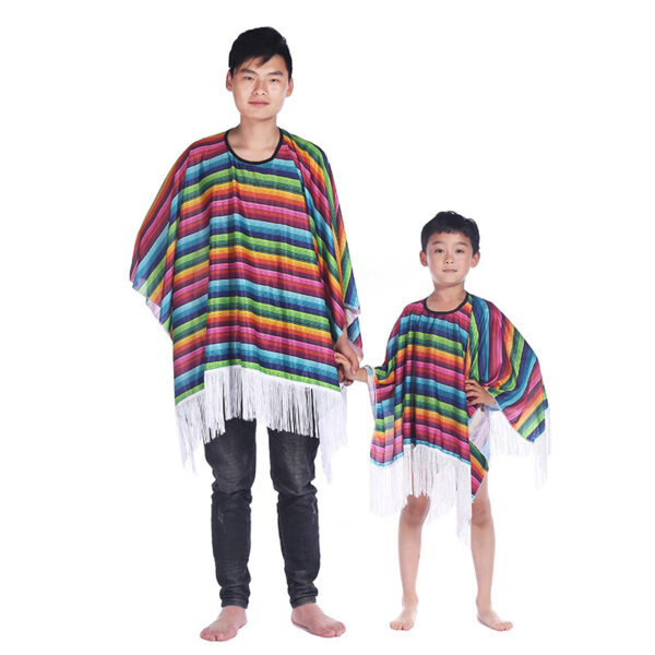 Mexican Cloak Halloween Adult Shawl Children's Cloak Party Beard Hat Party Supplies - Image 6