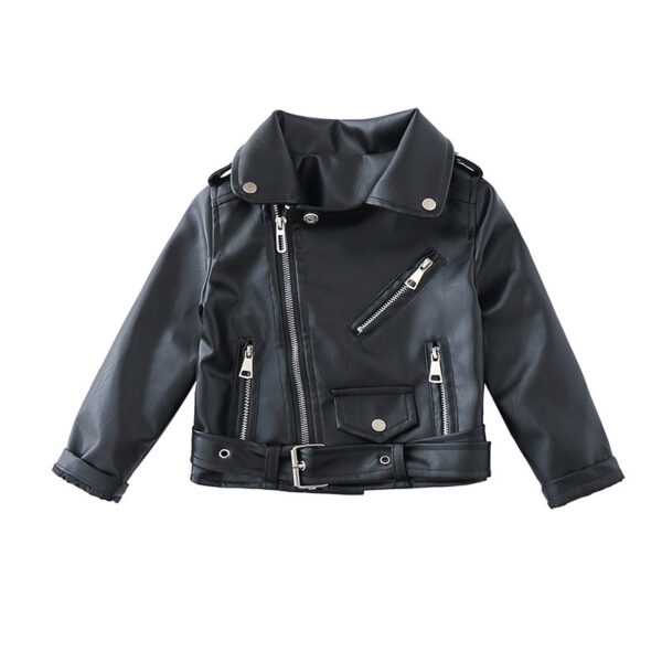 Autumn And Winter Kids' Western Style Leather Jacket - Image 4