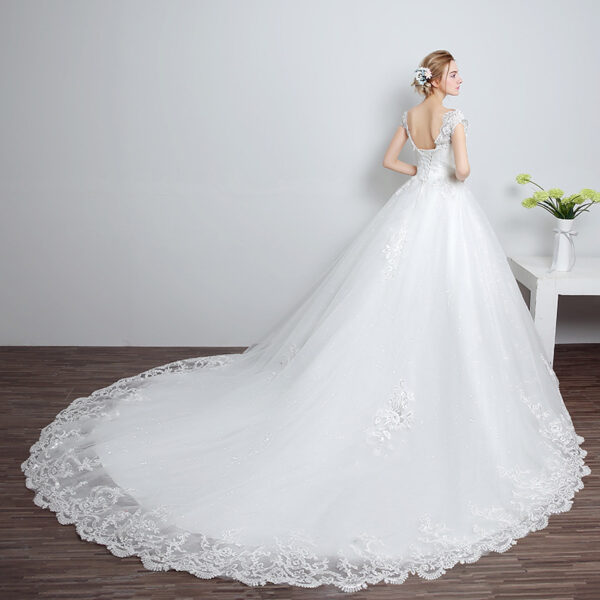 Bride wedding wedding Korean fashion Princess trailing wedding dress new lace strap wedding dress - Image 3