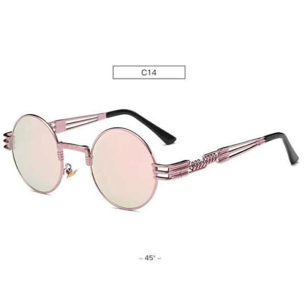 Gold Metal Fashion John Lennon Round Sunglasses Steampunk Sunglasses Mens Womens Retro Vintage Coating Mirrored Eyewear Shades - Image 2
