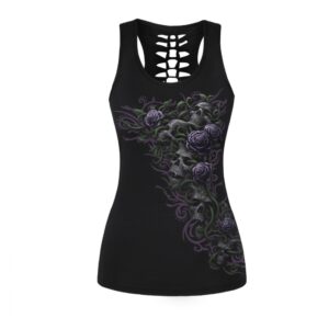 Purple Skull Fleur Tank Top
