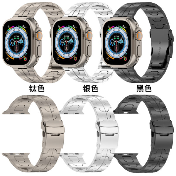Solid Color Titanium Alloy High-end Metal Wrist Strap - Image 3