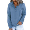 Long-sleeved Hooded Sweatshirt With Pockets Fashion Casual Button Drawstring Design Hoodie Top Spring And Autumn Sports Clothing For Women - Image 10