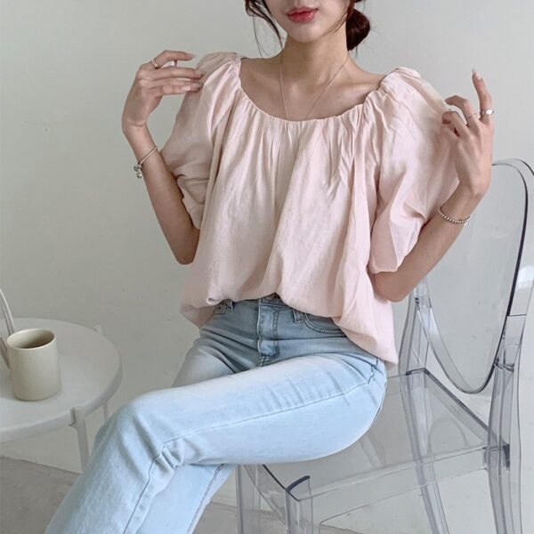 Women's Fashion Lace-up Short-sleeved Shirt - Image 9