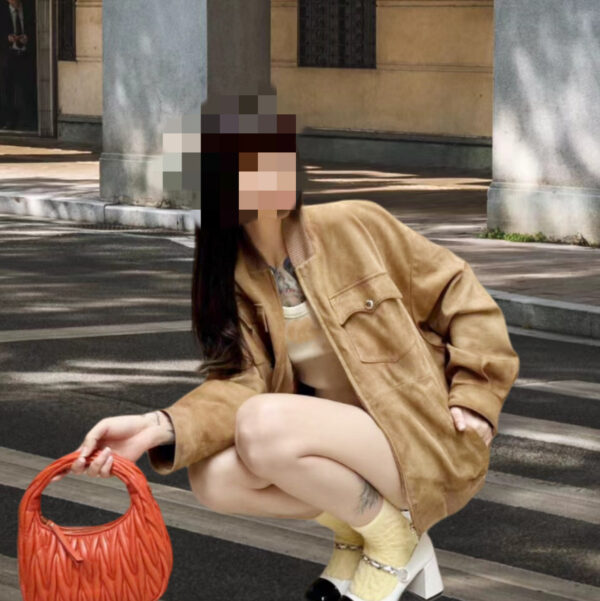 Maillard Style Suede Fabric Jacket Coat - Image 3