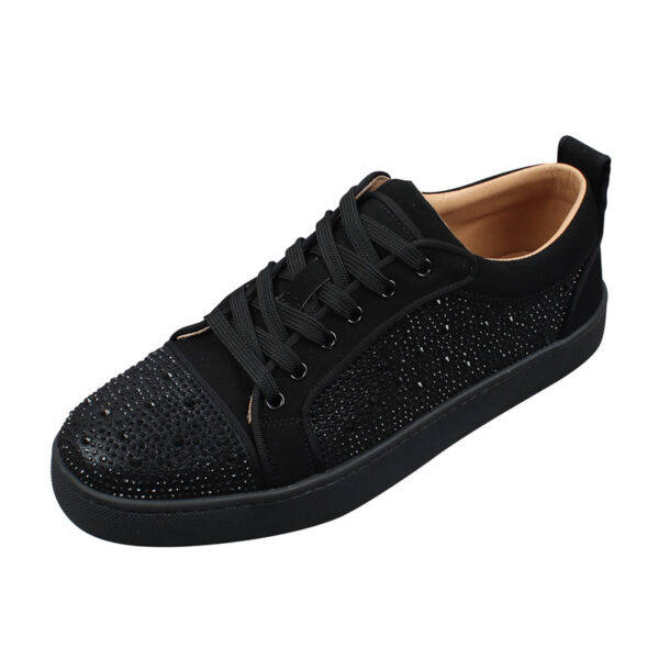 Men's Rhinestone Red Bottom Low-top Comfortable Breathable Fashion Sneakers - Image 8
