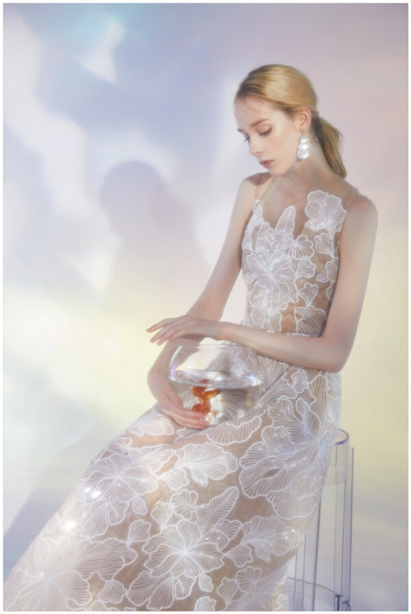 Mesh Ladies Handmade Lace Dress Sleeveless - Image 3
