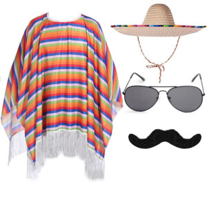 Mexican Cloak Halloween Adult Shawl Children's Cloak Party Beard Hat Party Supplies