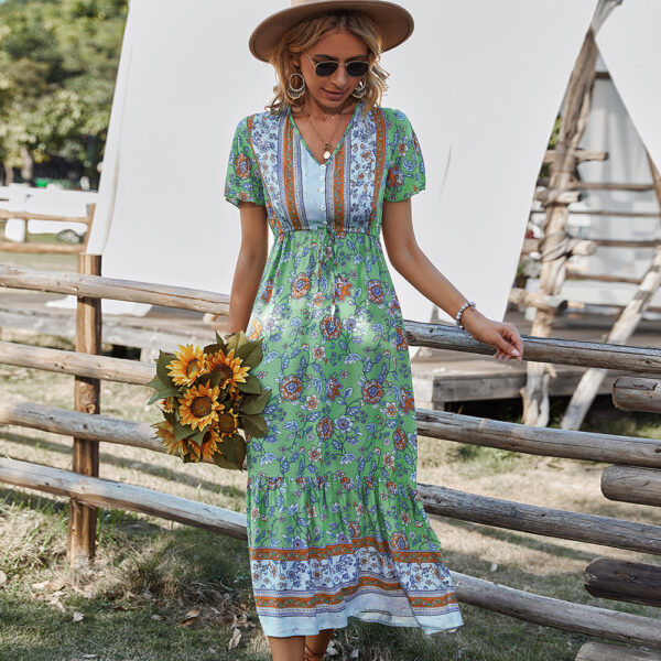 Positioning Flower Dress Summer Leisure Vacation