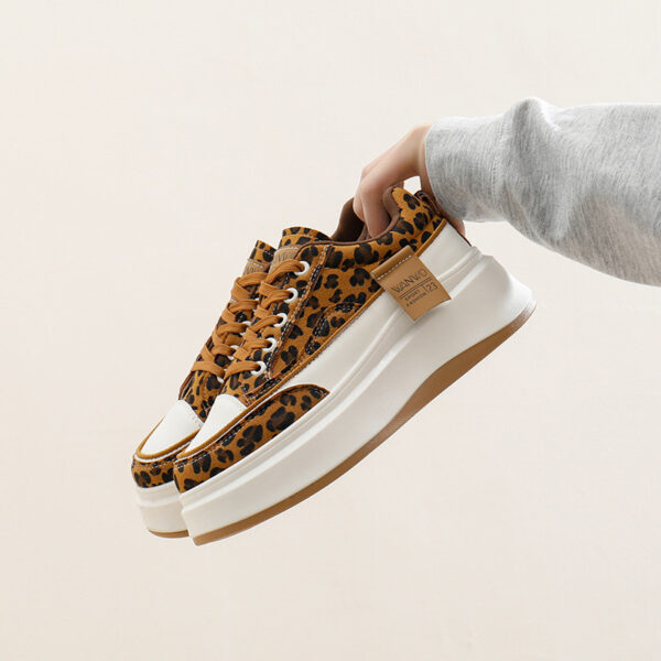Female Student White Thick Sole Height Increasing Sports Board Shoes - Image 4