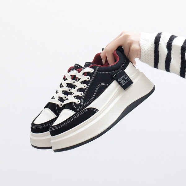 Female Student White Thick Sole Height Increasing Sports Board Shoes - Image 2