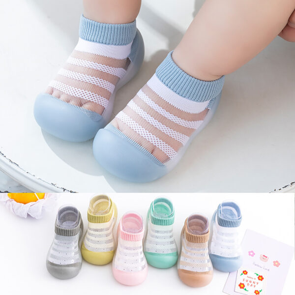 Baby Floor Socks Breathable Elastic Slip Resistance Soft Cotton Flexible Infant Insole Socks Blue 4.9in 20/21 - Image 10