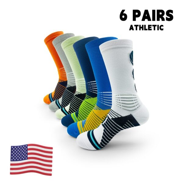 6 Pairs Of Sports Running Calf Socks - Image 3