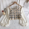 Design Chiffon Lantern Sleeve Loose Short Shirt Top - Image 8