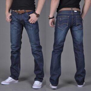 Men's Denim Long Pants Trendy Men's Denim Straight-Leg Pants