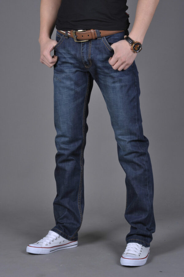 Men's Denim Long Pants Trendy Men's Denim Straight-Leg Pants - Image 3