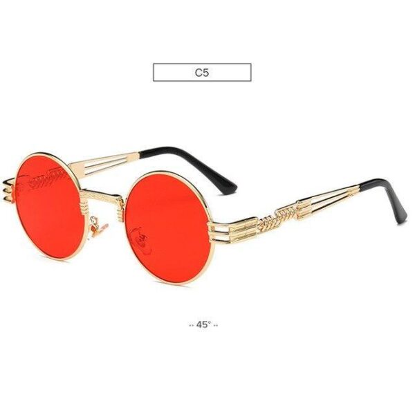 Gold Metal Fashion John Lennon Round Sunglasses Steampunk Sunglasses Mens Womens Retro Vintage Coating Mirrored Eyewear Shades - Image 9