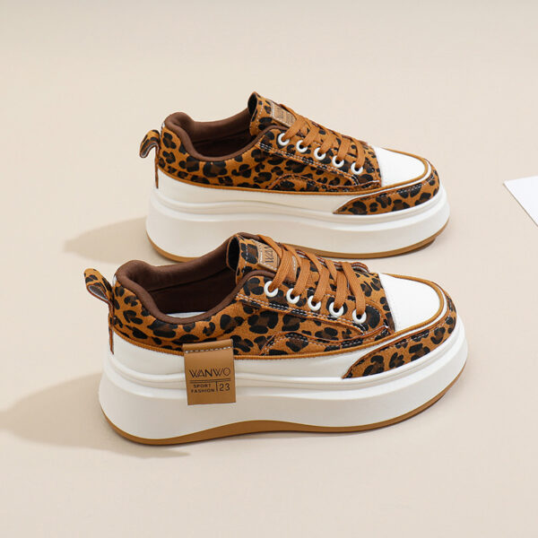 Female Student White Thick Sole Height Increasing Sports Board Shoes - Image 6