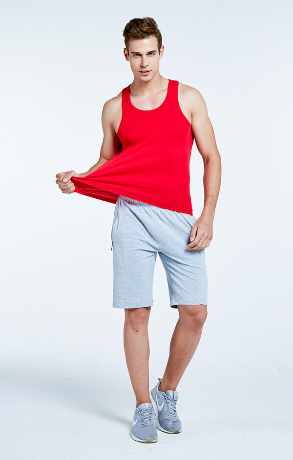 Men's Vest Cotton Slim Fit Sports Bottoming Shirt Breathable Stretch Underwear - Image 4