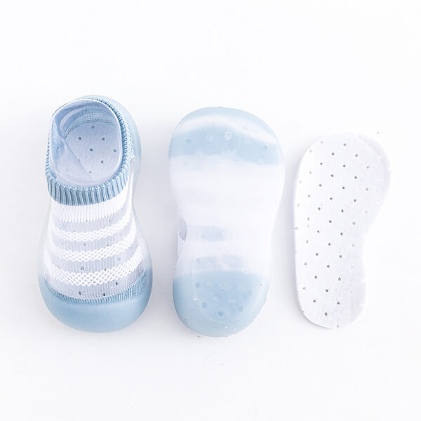 Baby Floor Socks Breathable Elastic Slip Resistance Soft Cotton Flexible Infant Insole Socks Blue 4.9in 20/21 - Image 5