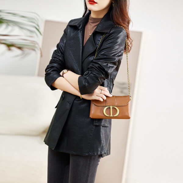 Women's Mid-length Leather Coat Spring And Autumn - Image 8