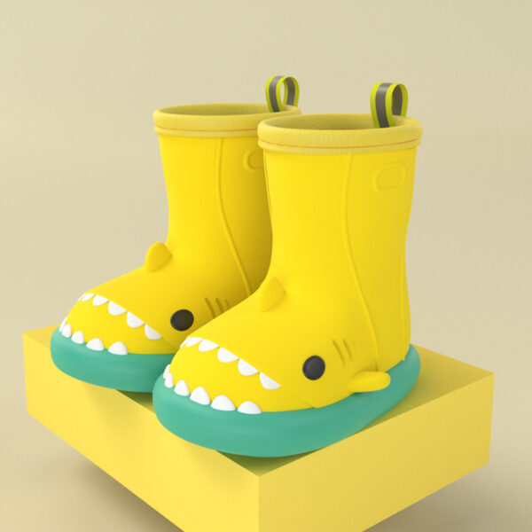 Children Boys Girls Cute Cartoon Waterproof Shoes Safety Rubber Shark Slippers Kids Rain Boots - Image 9
