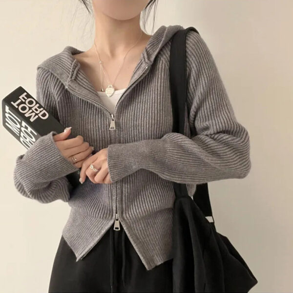 Fashion Thick Knit Cardigan Sweater For Women - Image 4