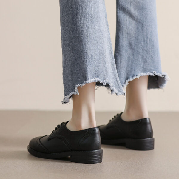 Women's British Lace Up Flat Thin Soft Shoes - Image 4