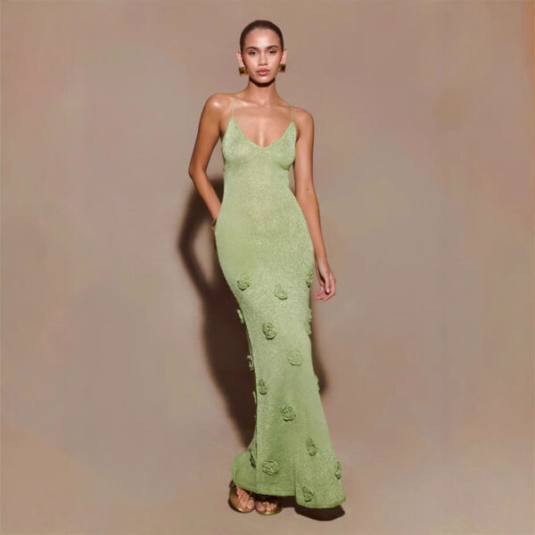 Knitted Suspenders Dress Crochet Glitter - Image 3