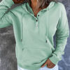 Long-sleeved Hooded Sweatshirt With Pockets Fashion Casual Button Drawstring Design Hoodie Top Spring And Autumn Sports Clothing For Women - Image 2