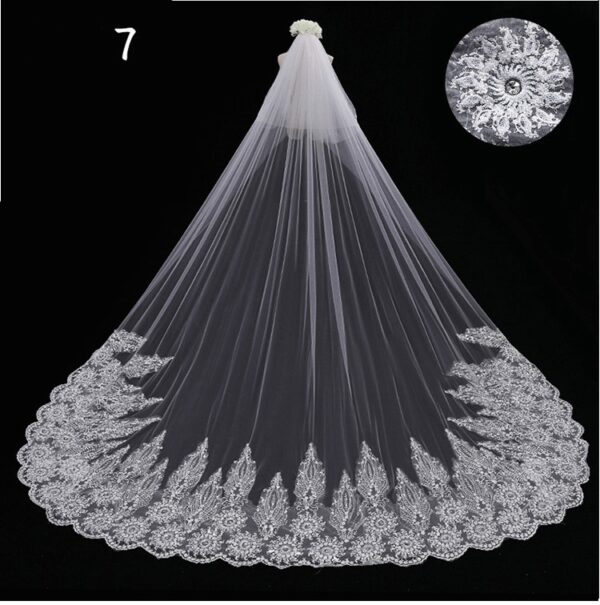 Bridal Wedding Dress Long Tail Luxury Super Fairy Wedding Veil - Image 7