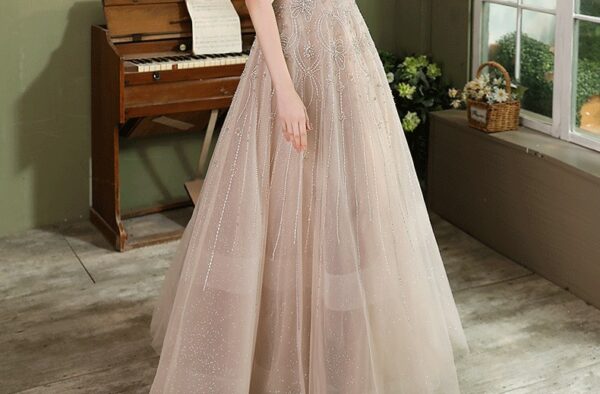 Performance Host Banquet Feather Evening Dress - Image 3