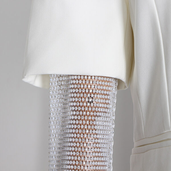 Ladies bright diamond long sleeve suit jacket - Image 3