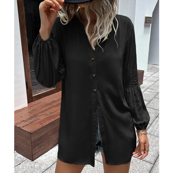 Autumn And Winter New European And American Leisure Loose Single-breasted Shirt Dress - Image 6