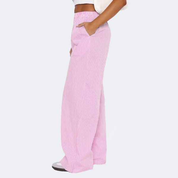 Striped Trousers With Pockets Ins Fashion Casual Wide Leg Straight Pants For Women Clothing - Image 4