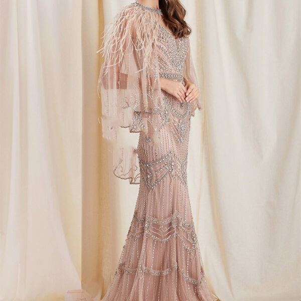 Ladies' Mermaid Dress With Shawl Is Elegant - Image 5