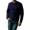 Men's Pullover Sweater Winter Casual Solid Color Round Neck Knitted Top Clothing - Image 6