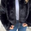 Fashion Stand Collar Plush Jacket Winter Casual Turtleneck Zipper Coat Fleece Tops Women's Clothing - Image 9