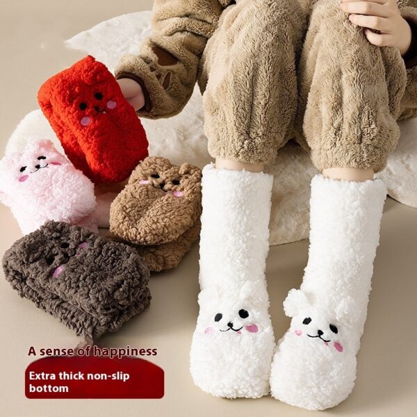 Winter Floor Socks Velvet Thicken Warm Coral Velvet Cute Socks Japanese-style Home Footwear Non-slip Socks New Year Gifts Winter Gadgets - Image 4