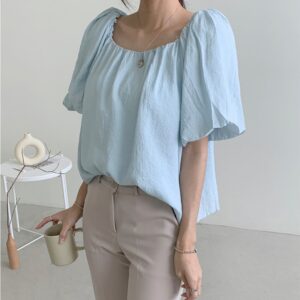 Women's Fashion Lace-up Short-sleeved Shirt