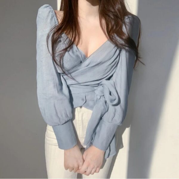Fashion Elegant Chiffon Blouse Top For Women - Image 8