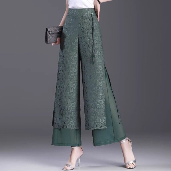 Chinese Style Split Pants Thin High Waist Loose - Image 2