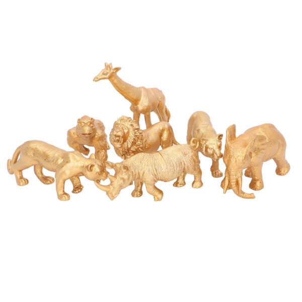 Safari Animals Figures Toy Gold Color Wild Zoo Animals Figurines for Early Education - Image 8