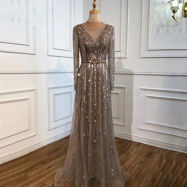Temperament Luxury High-end Beaded Evening Dress Banquet Skirt - Image 5
