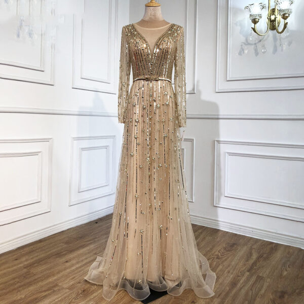 Temperament Luxury High-end Beaded Evening Dress Banquet Skirt - Image 3