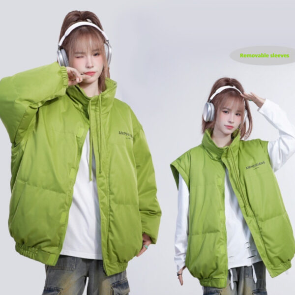 Men's And Women's Same Two-way Sleeve Detachable Vest Down Coat