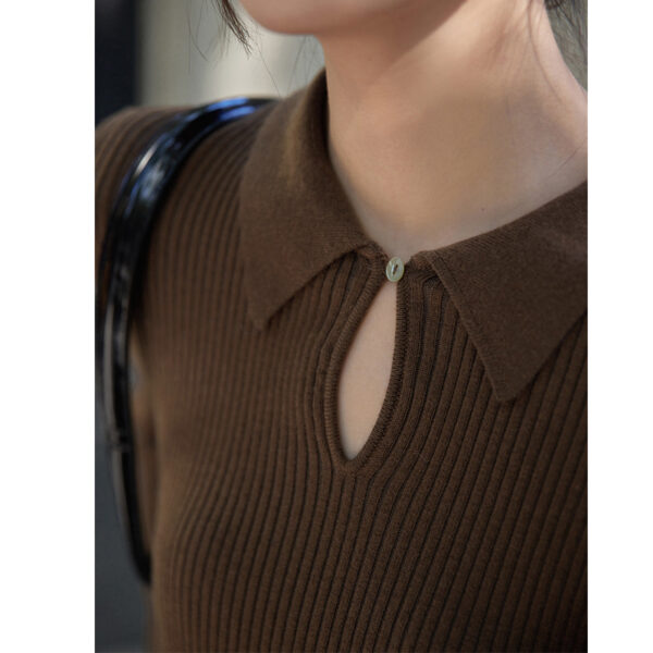 Women's Drop Collar Knitted Bottoming Sweater - Image 4