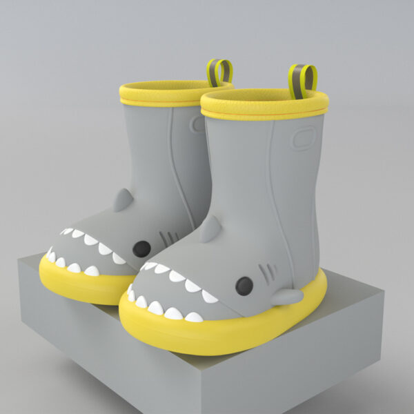 Children Boys Girls Cute Cartoon Waterproof Shoes Safety Rubber Shark Slippers Kids Rain Boots - Image 5